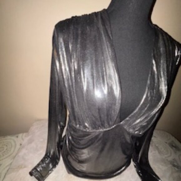 H&M, Metallic Blouse Bodysuit, XL - Picture 3 of 4